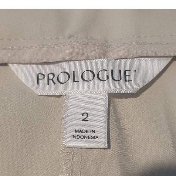 Prologue light cream cotton blend career dress pants - 2 - Picture 3 of 5